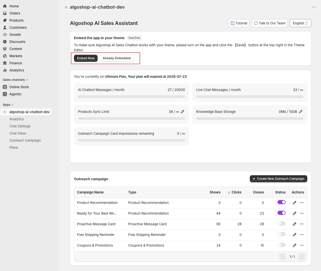 Algoshop notification preferences: email alerts for offline chat, in-browser agent notifications, escalation rules for unanswered Shopify customer conversations